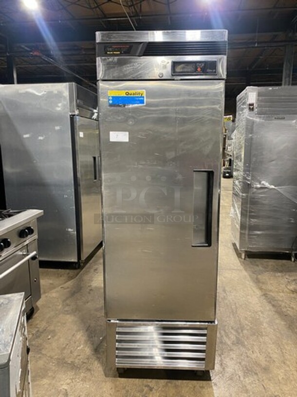 Turbo Air Commercial Single Door Reach In Freezer! With Pan Rack! Solid Stainless Steel! On Casters! Model: TSF23SD 115V 60HZ 1 Phase - Image 1 of 10