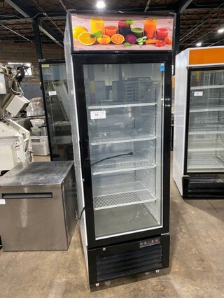 Migali Commercial Single Door Reach In Cooler Merchandiser w/ Poly Coated Racks on Commercial Casters! MODEL C-23RM SN: C-23RM16012292014 115V 1PH