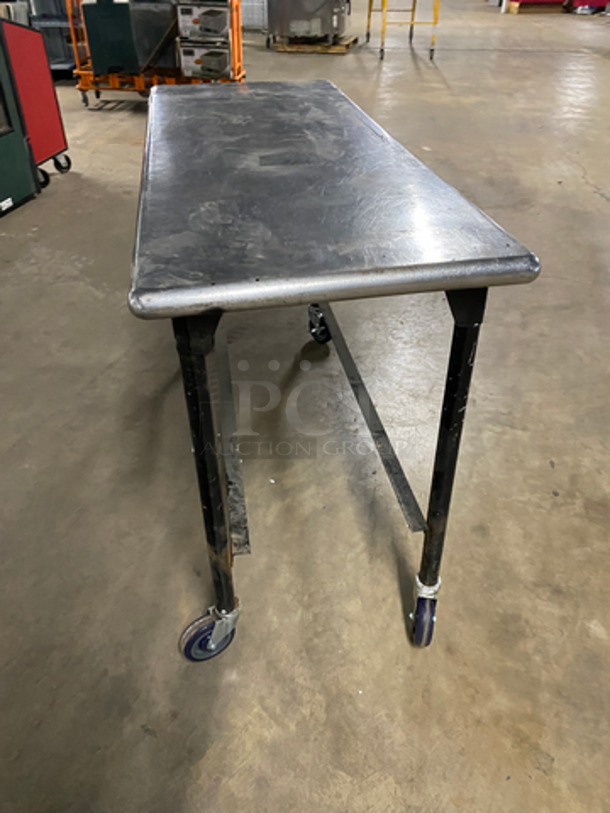 Solid Stainless Steel Work Top/ Prep Table! On Casters! - Image 2 of 7