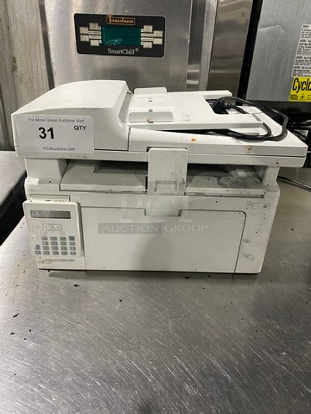 LATE MODEL! 2018 HP Countertop Printer/ Scanner/ Fax/ Copy Machine! Model: SHNGC150102 SN: VND4M08675 110V