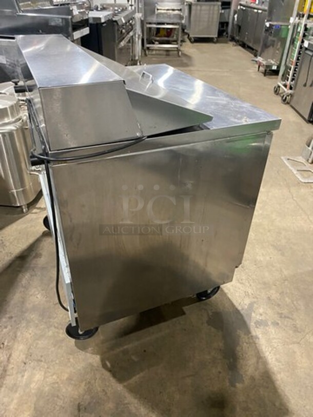 Beverage Air Commercial Refrigerated Sandwich Prep Table! With 2 Door Storage Space Underneath! All Stainless Steel! On Casters! Model: SPE3610 SN: 10211900 115V 60HZ 1 Phase - Image 4 of 9