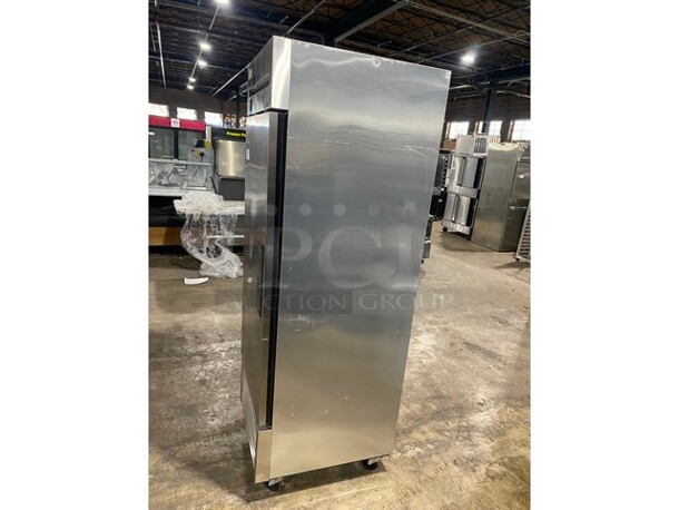 True Commercial Single Door Reach In Refrigerator! With Poly Coated Racks! All Stainless Steel! On Casters! Model: T23 SN: 5279908! 115V 60HZ 1 Phase! - Image 2 of 9