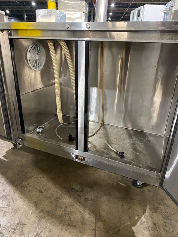 Atosa Commercial Single Tower Kegerator Cooler! With 2 Beer Taps! With 2 Door Underneath Storage Space! All Stainless Steel! 115V 1Phase! Model MKC58 Serial MKC58AUS100318091600C40018! - Image 4 of 11