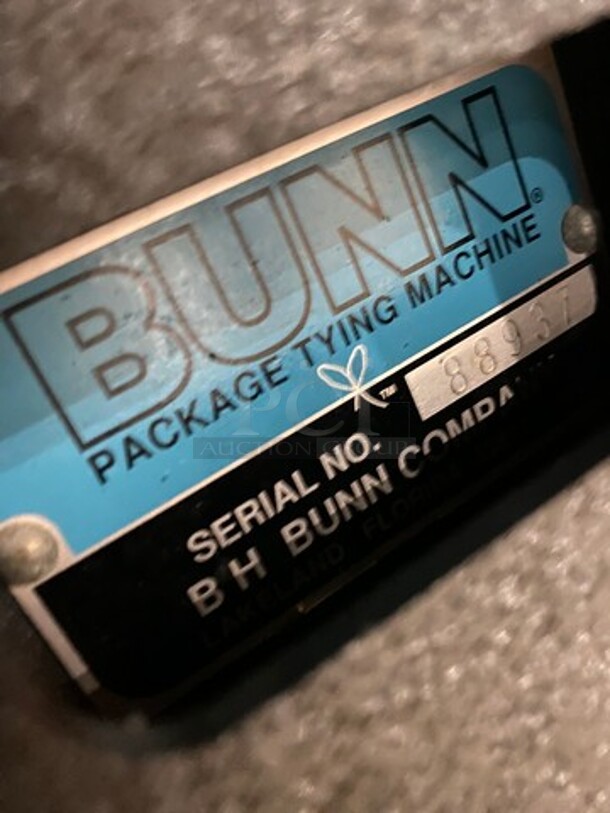 GREAT FIND! Bunn Commercial Electric Powered Package Tying Machine! Stainless Steel! On Casters! Model: 1691 SN: 88937 - Image 9 of 11
