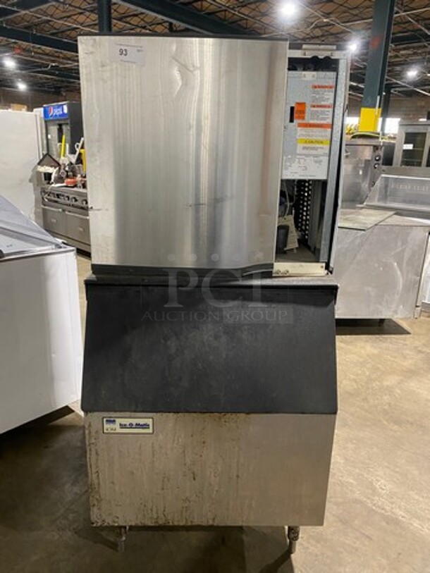 Manitowoc Commercial Ice Maker Machine! With Commercial Ice Bin! Stainless Steel! On Legs! Model: SY1074C SN: 040965819 115V 60HZ 1 Phase