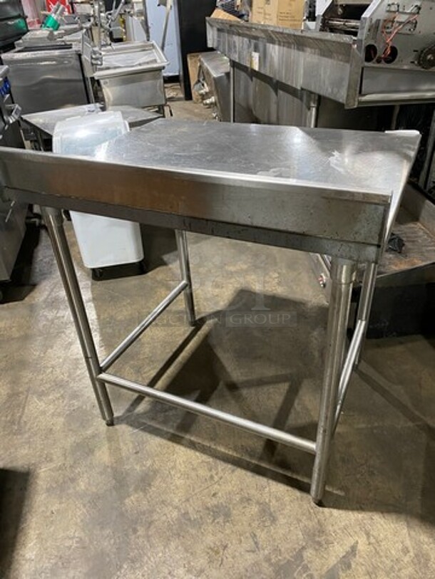 Solid Stainless Steel Work Top/ Prep Table! With Back Splash! On Legs! - Image 3 of 6