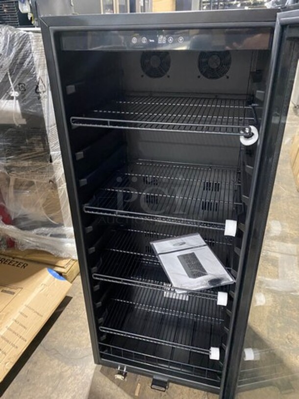 NEW! OUT OF THE BOX! SCRATCH-N-DENT! Whynter Single Door Wine Bottle Cooler/Chiller! With View Through Door! With Racks! 34 Wine Bottle Capacity! Model: FWC1201BB 115V - Image 5 of 9