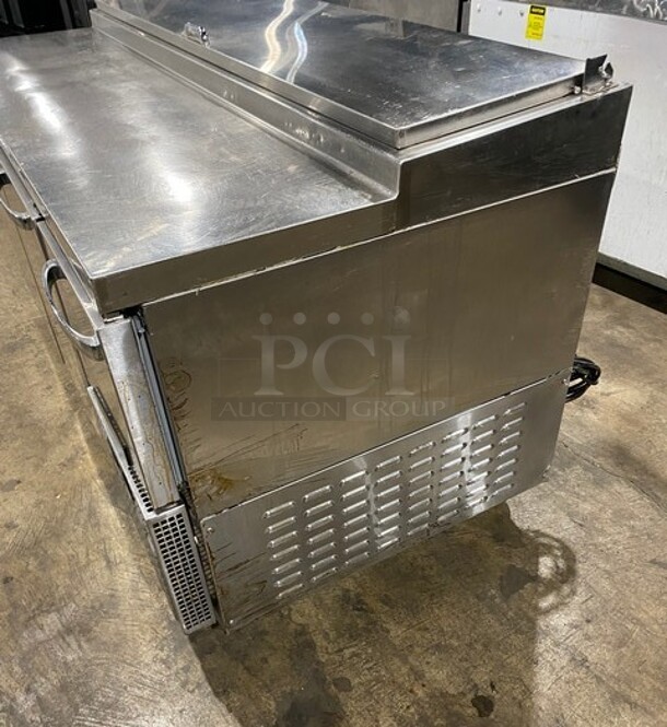 Continental Commercial Refrigerated Pizza Prep Table! With 3 Door Storage Space Underneath! All Stainless Steel! On Casters! Model: CPA68 SN: 15974548! 115V 1 Phase - Image 3 of 9