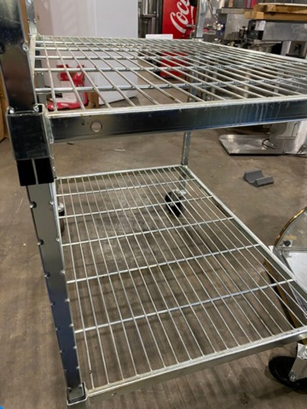 Metal Commercial 2 Tier Cart! With Dual Side Push Handles! On Casters! - Image 6 of 7