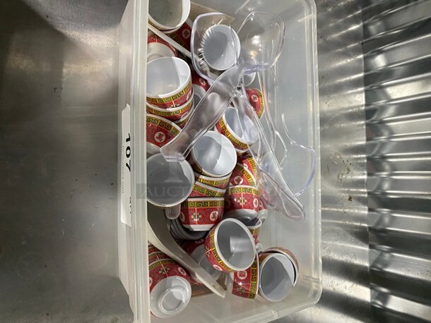 ALL ONE MONEY! Double Storage Bin!
Assorted Serving Spoons! Coffee/Tea Cups! - Image 2 of 6