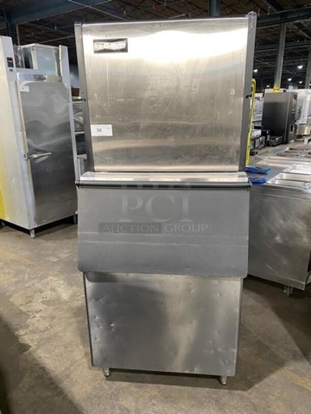 Ice-O-Matic Commercial Ice Making Machine! On Commercial Ice Bin! All Stainless Steel Body! On Legs! 2x Your Bid Makes One Unit! Model: ICE1006HW3 SN: 11071280011718 208/230V 60HZ 1 Phase