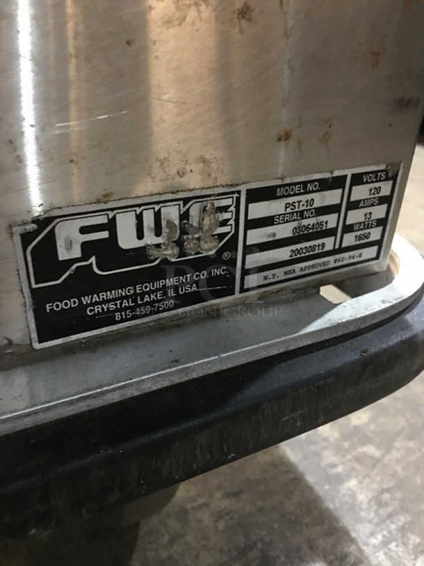 CUTE! FWE Commercial Single Door Food Warmer Cabinet! Holds Full Size Pans! All Stainless Steel! On Casters! Model: PST-10 SN: 03064051 120V 60HZ 1 Phase - Image 7 of 8