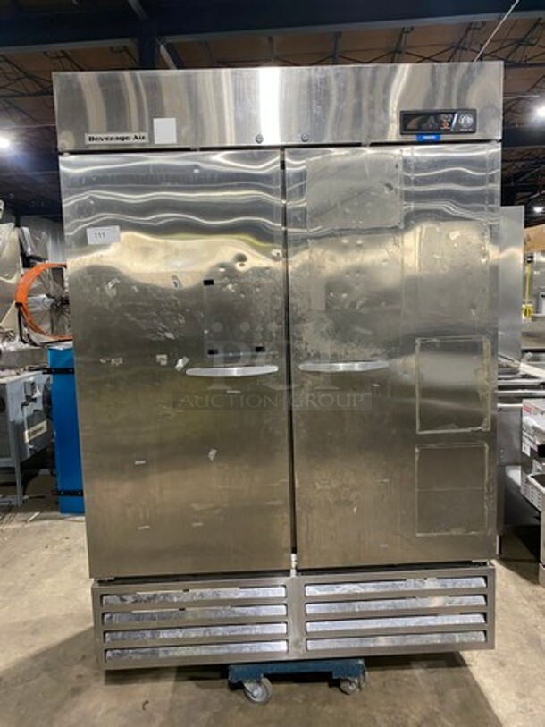 Beverage Air Commercial 2 Door Reach In Freezer! With Poly Coated Racks! All Stainless Steel! Model: KF481AS SN: 9025796 115V 60HZ 1 Phase - Image 1 of 9