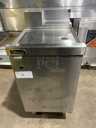 Perlick Under The Counter Drainboard! With Back Splash! With Storage Space Underneath! All Stainless Steel! On Legs!
