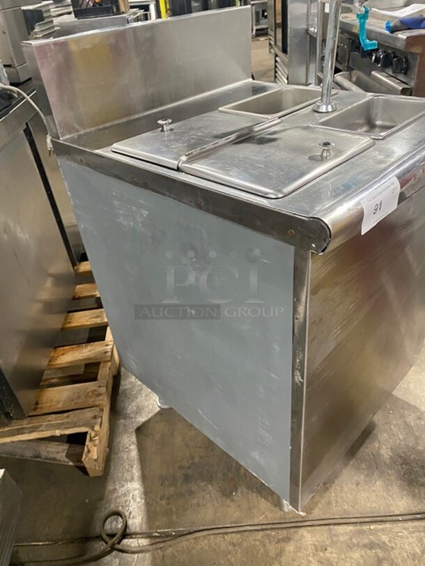 Stainless-Steel Custom-Made workstation/ serve station insolated ice bin waterspout sink! - Image 2 of 7