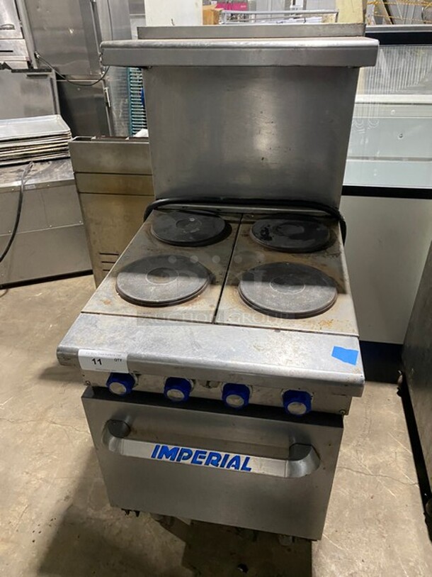 Imperial 4 Burner Hot Plate Range  w/ Oven and Back Splash! Stainless Steel! On Legs!