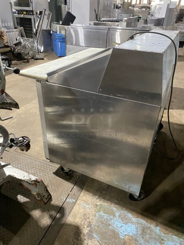 Silver King Commercial Refrigerated Sandwich Prep Table! With 2 Door Storage Space Underneath! All Stainless Steel! On Casters! Model: SKP4818 SN: SACG17549A 115V - Image 3 of 9