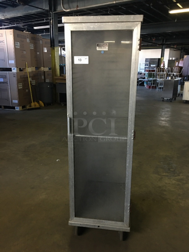 Cres Cor Commercial Single Door Enclosed Pan Transport Rack! Holds Up To Full Size Trays/Pans! With View Through Door! All Stainless Steel! On Casters!