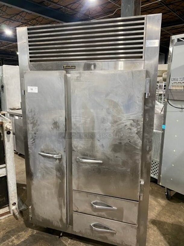 WOW! Traulsen Commercial 2 Door And 2 Drawer Reach In Cooler! With Racks! All Stainless Steel! Model: ERS48DT SN: M655400J92 115V 60HZ 1 Phase