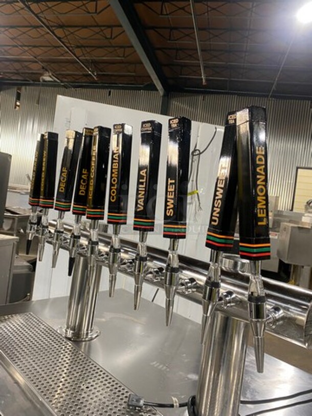 AMAZING! Beverage Air Commercial Refrigerated 10 Tap Cold Brew Coffee Kegerator! With 2 Door Storage Space Underneath! Model: WTR67AHCMMB SN: 13406139 115V 60HZ 1 Phase - Image 10 of 12