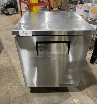 True Commercial Single Door Lowboy/Worktop Freezer! All Stainless Steel! On Casters! Model: TUC27FHC SN: 10085665! 115V 60HZ 1 Phase!