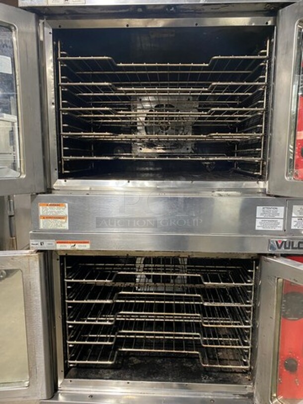 NICE! Vulcan Commercial Electric Powered Double Deck Convection Oven! With View Through Doors! Metal Oven Racks! All Stainless Steel! On Casters! 2x Your Bid Makes One Unit! Model: VC4ED SN: 481871349 480V 60HZ 1/3 Phase - Image 6 of 10