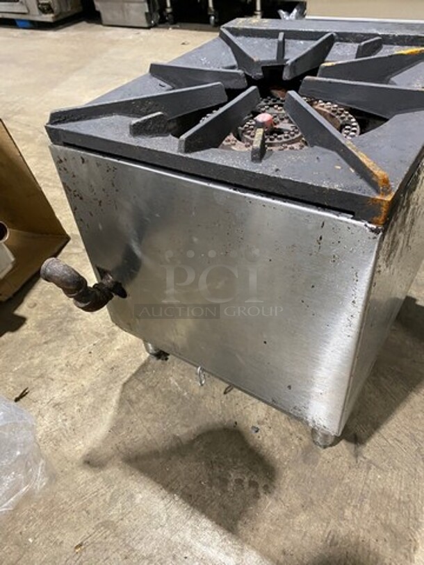 Commercial Countertop Gas Powered Single Burner Stock Pot Range! Stainless Steel! On Small Legs! - Image 3 of 7