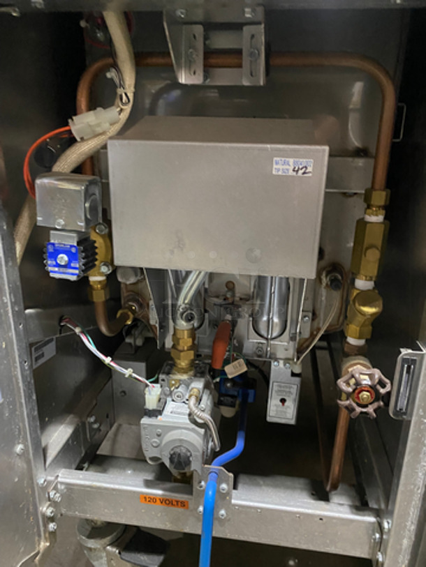 WOW! Pitco Commercial Natural Gas Powered 3 Bay Pasta Cooker! With Backsplash! All Stainless Steel! On Casters! Model: SRTG SN: G16AD007609 115V 60HZ - Image 8 of 12