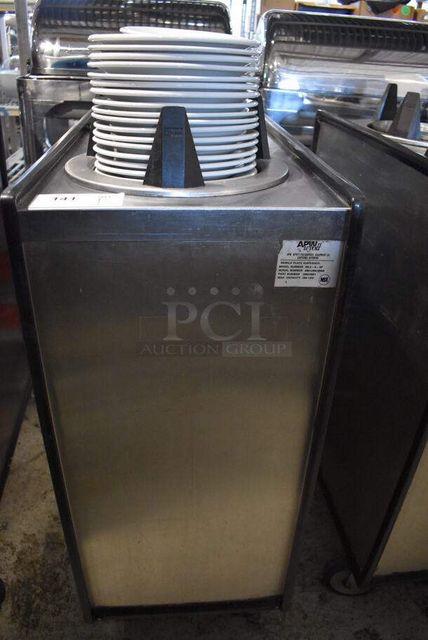 APW Wyott ML2-9-5P Stainless Steel Commercial 2 Well Plate Dispenser w/ 9