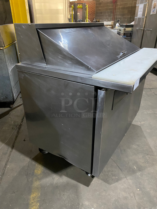 True Commercial Refrigerated Sandwich Prep Table! With Commercial Cutting Board! With 2 Door Storage Space Underneath! All Stainless Steel! On Casters! Model: TSSU4818MBHC SN: 9192478 115V 60HZ 1 Phase - Image 2 of 10