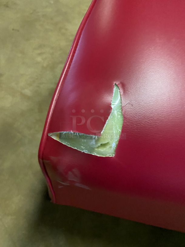 NEW! Single Sided Red Cushioned Booth Seat! With Wooden Outline! Perfect For Up Against The Wall! Can Be Connected To Any Of The Booths LIsted! - Image 7 of 8