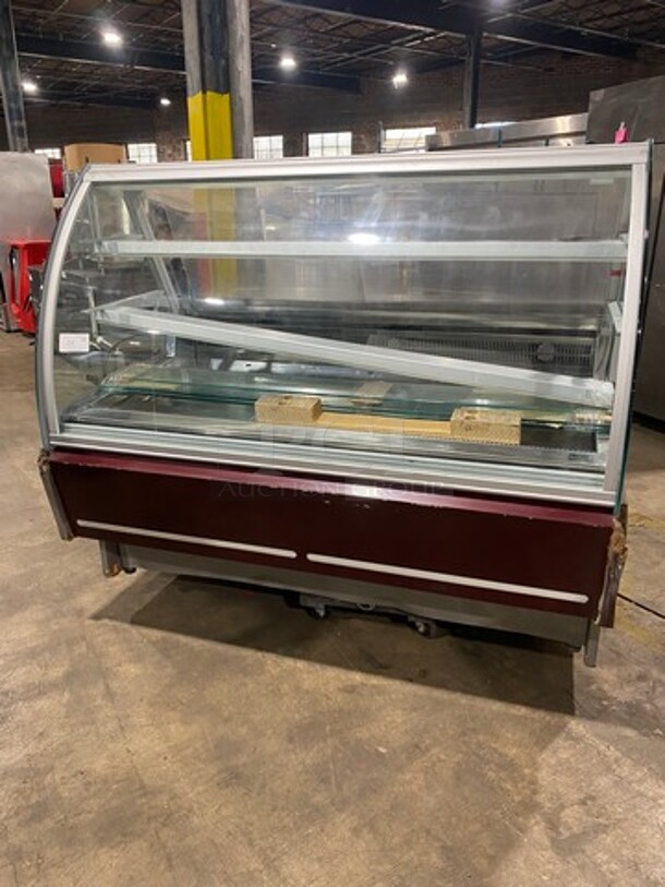 Gelostandard Cold Commercial Refrigerated Bakery Display Case Merchandiser! With Curved Front Glass! With Sliding Rear Access Doors! Stainless Steel Body! Model: MILU152M SN: 706012464 110V 60HZ 1 Phase