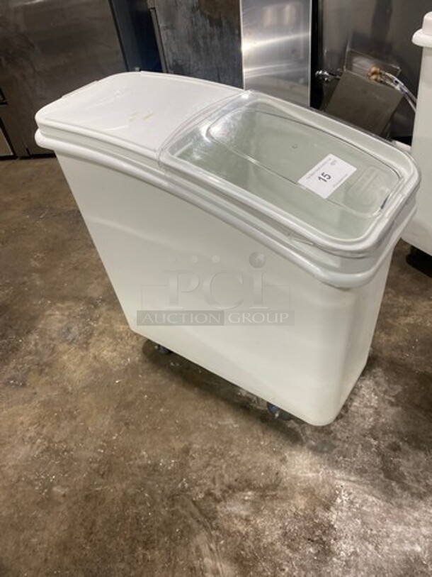 Bakers Mark White Poly Ingredient Bin! On Casters! - Image 3 of 6