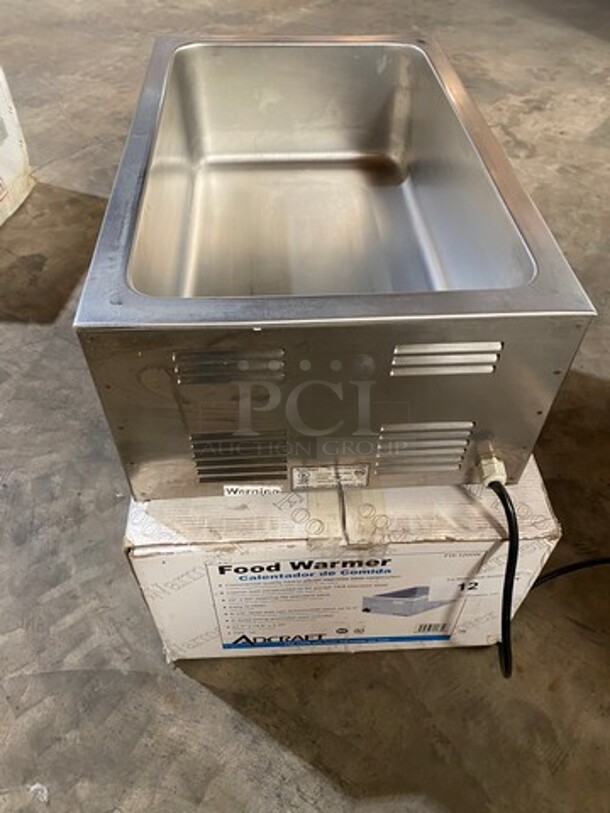 NEW! IN THE BOX! LATE MODEL! 2019 Adcraft Commercial Countertop Single Well Food Warmer! All Stainless Steel! Model: FW1200W 120V - Image 10 of 12