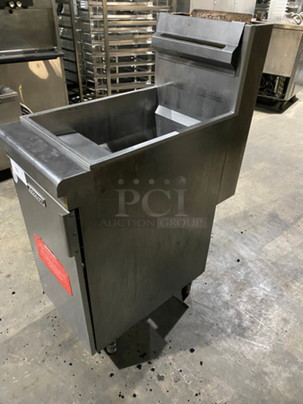 Adcraft Commercial Natural Gas Powered Deep Fat Fryer! With Backsplash! All Stainless Steel! On Legs! - Image 2 of 9