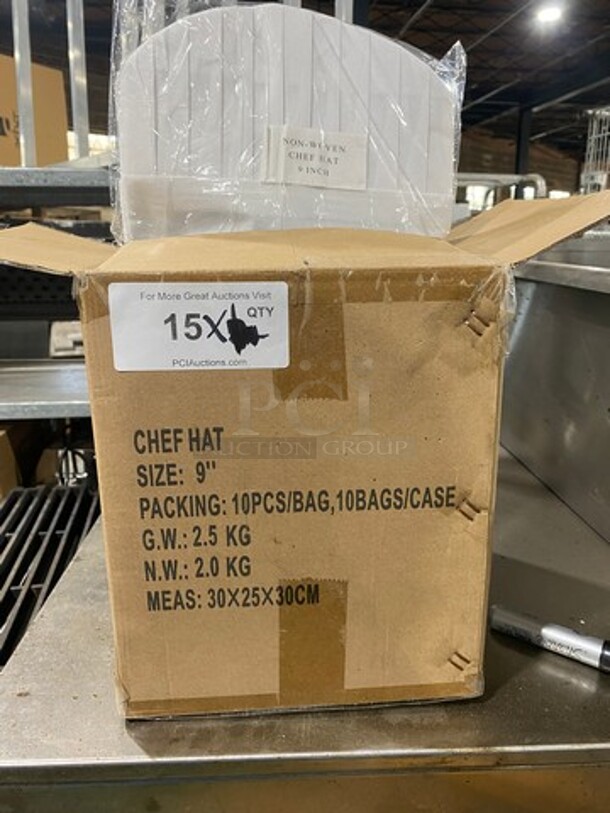 NEW! IN THE BOX! White 9" Chef Hat! - Image 1 of 1
