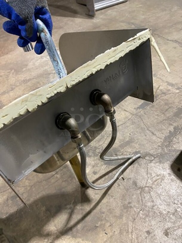 L & J Commercial Hand Sink! With Back And Side Splashes! With Faucet And Handles! All Stainless Steel! - Image 7 of 7