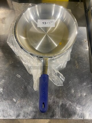 NEW! Winco Stainless Steel Frying Pans! With Cool Touch Handles! 3x Your Bid!