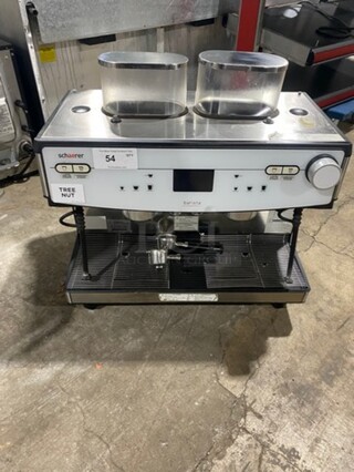 WOW! LATE MODEL! Dunkin Donuts Edition! Schaerer Commercial Countertop 2 Group Espresso Machine! With Steam Lines! Stainless Steel! On Small Legs!