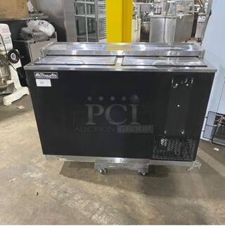 Blue Air Commercial 2 Door Beer Bottle Cooler! With Stainless Steel Top! MODEL BBC-5-B SN: EQQBABC500004 115V 1PH