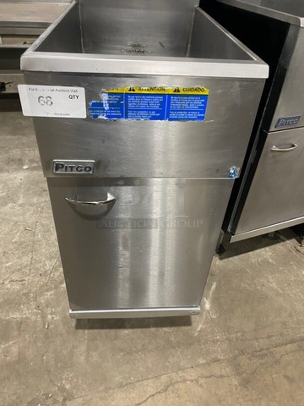 NICE! Pitco Commercial Natural Gas Powered Deep Fat Fryer! With Backsplash! All Stainless Steel! On Legs! Model: 40D SN: G17MC084200 - Image 3 of 8