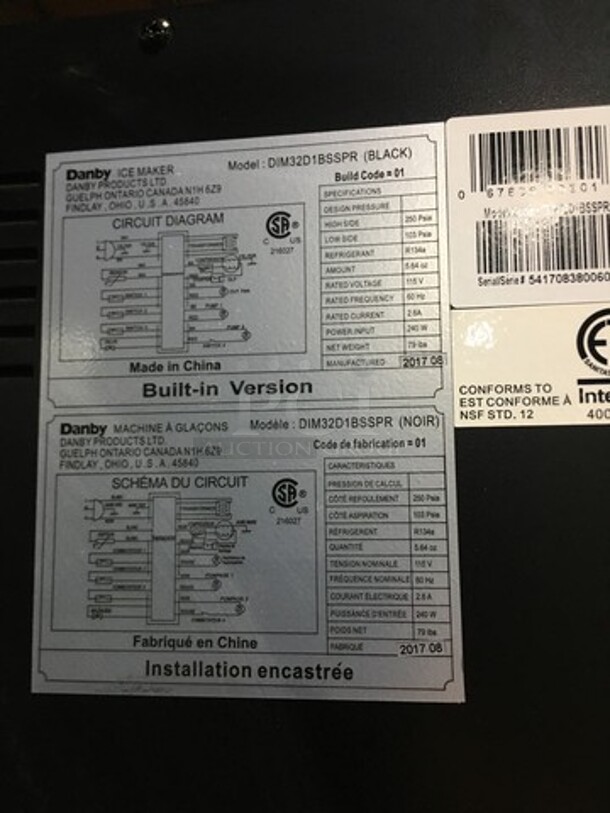 NEW! OUT OF THE BOX! SCRATCH-N-DENT! Danby Undercounter Ice Maker! 32LB Ice Capacity! Model: DIM32D1BSSPR - Image 4 of 11