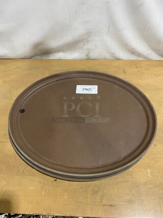 Winco Brown Non-Slip Oval Serving Trays! Model: TFG-2419N! 5X Your Bid! 