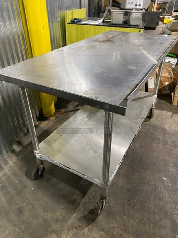 ALL Solid Stainless Steel Work Top/ Prep Table! With Back Splash! With Storage Space Underneath! On Casters! - Image 4 of 8