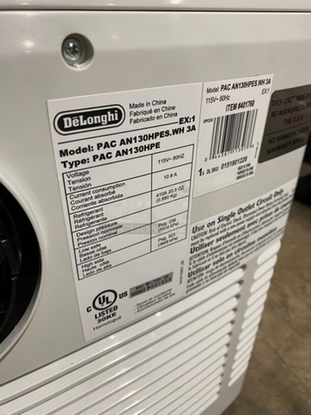 NEW! OUT OF THE BOX! SCRATCH-N-DENT! DeLonghi Portable Air Conditioner Unit! 400 Square Feet Room Capacity! Model: PACAN130HPE 115V - Image 7 of 9