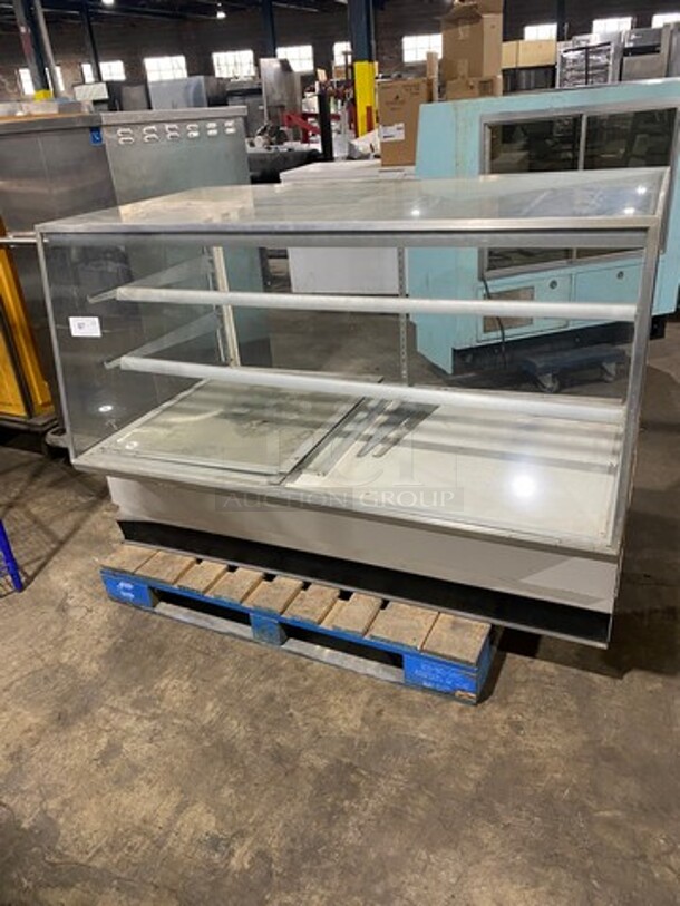 Commercial Dry Display Case Merchandiser! With Slanted Front Glass! Stainless Steel Body!