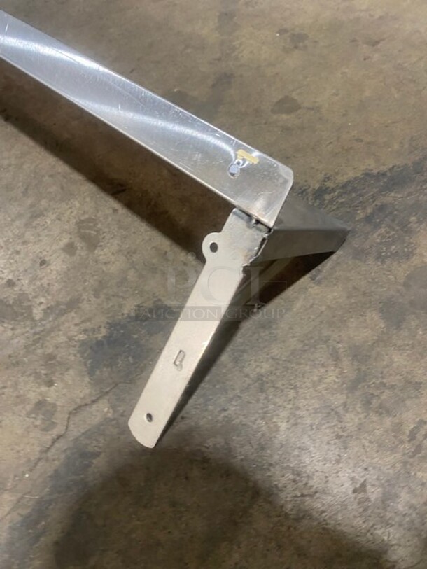 All Stainless Steel! Wall Mounted Commercial Shelf With Backsplash!  - Image 4 of 4