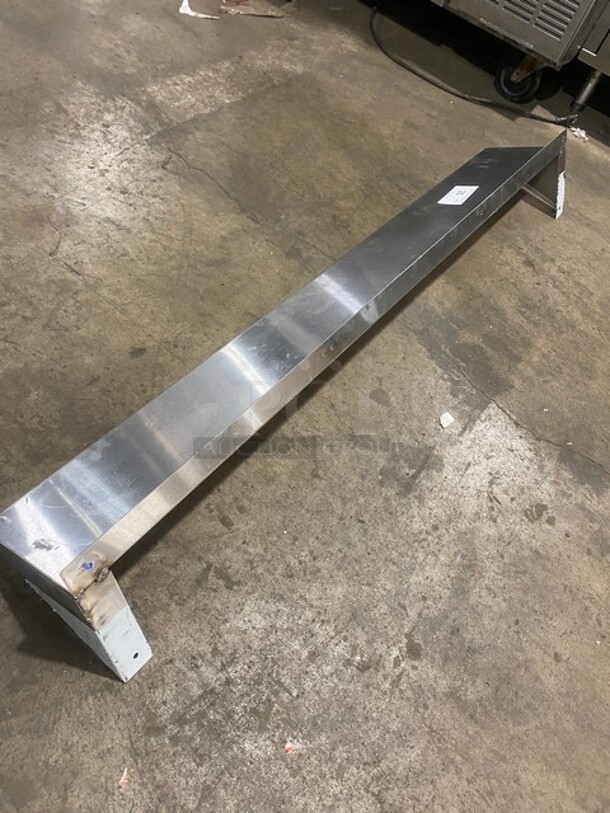 All Stainless Steel! Wall Mounted Commercial Shelf With Backsplash! - Image 3 of 4