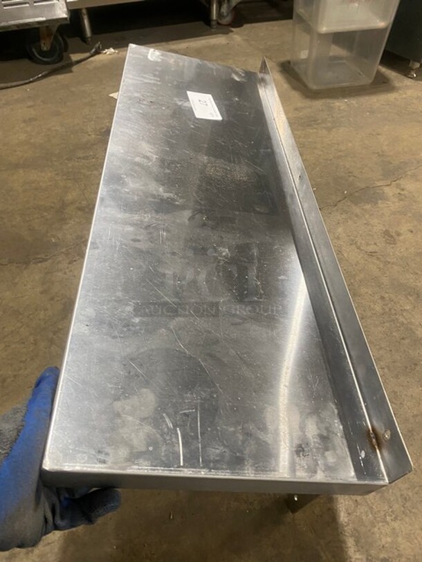 All Stainless Steel! Wall Mounted Commercial Shelf With Backsplash! - Image 2 of 4