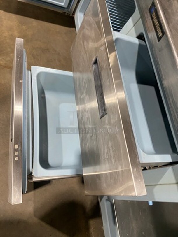 NICE! Delfield Commercial Worktop/ Lowboy Cooler! With Backsplash! With 2 Door And 2 Drawer Storage Space Underneath! All Stainless Steel! On Casters! Model: V1868428 SN: 67620202M 115V 60HZ 1 Phase - Image 7 of 9